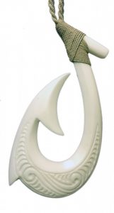 Bone horn necklace fishhook