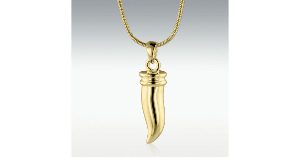 Italian horn pendant gold