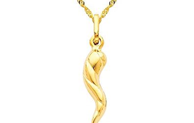 Gold Italian horn necklace and today’s trend