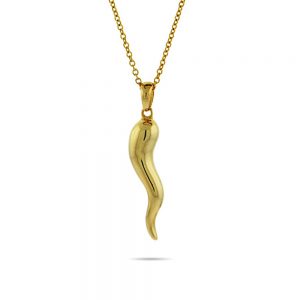 gold Italian horn necklace small
