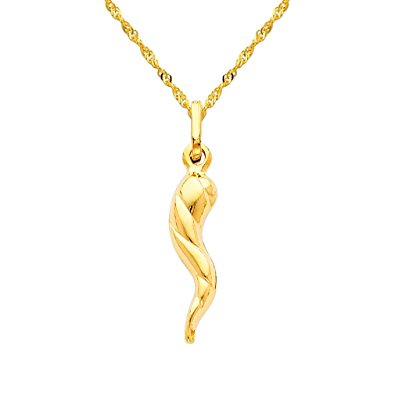 gold Italian horn necklace