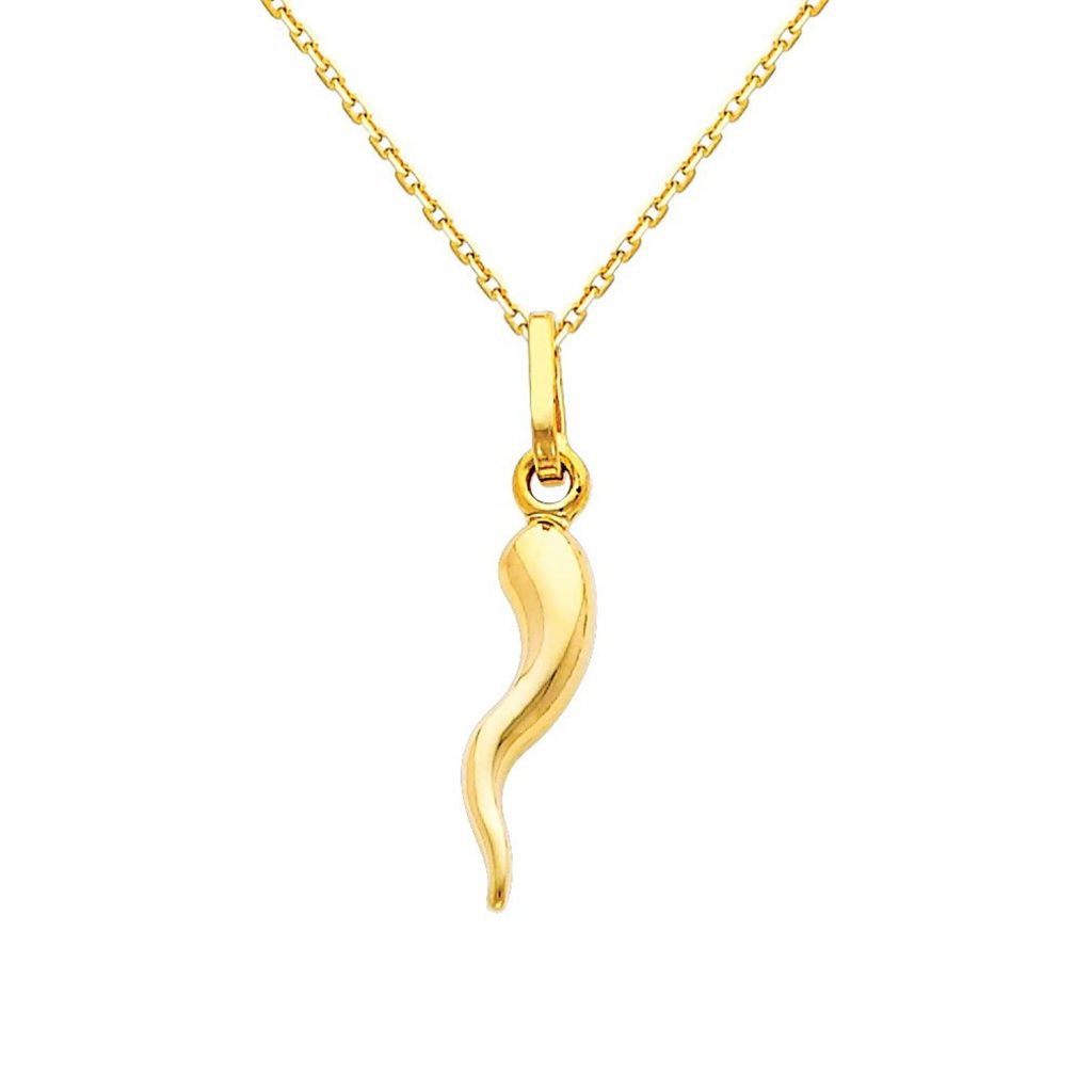 Italian horn necklace gold