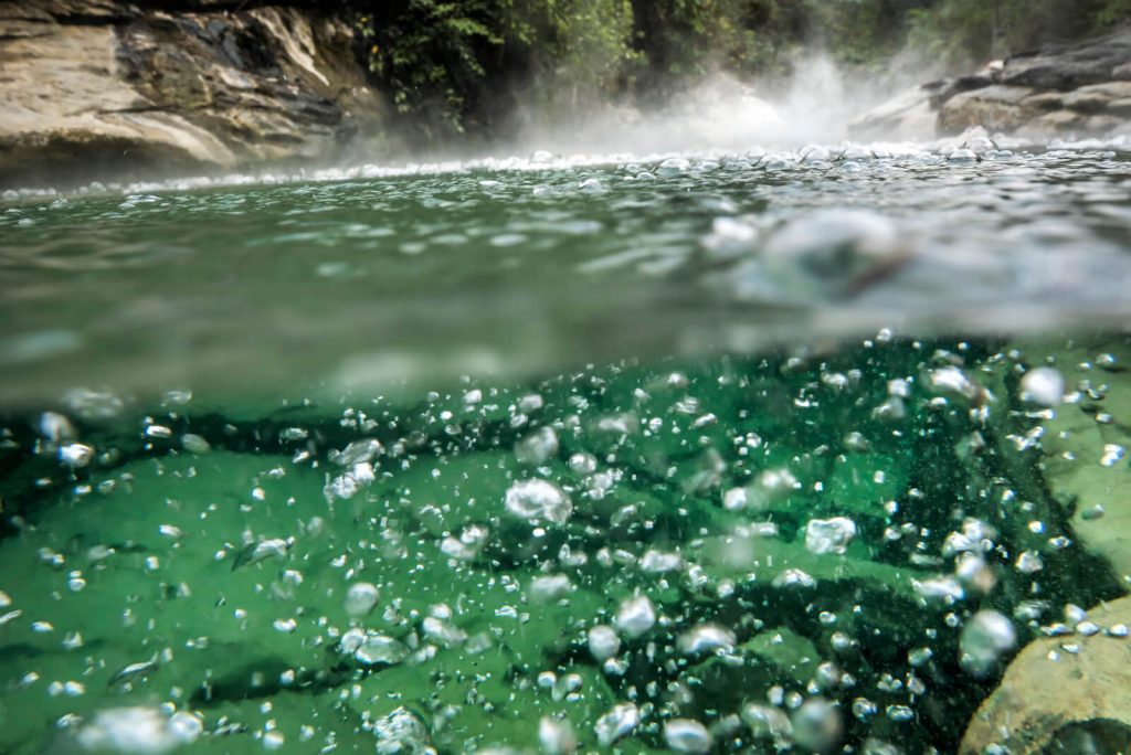 The Boiling River in Amazon sungai didih di Amazon