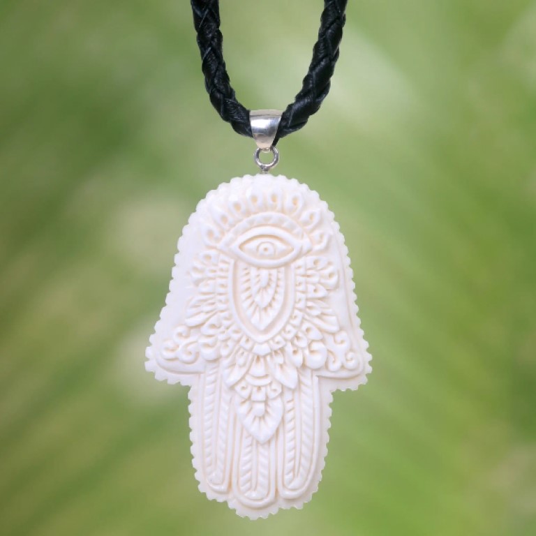 balinese cow bone necklace